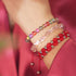 Mini verre luciole bleu sarcelle x bracelet fil rouge